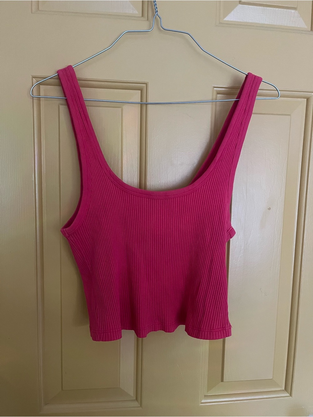 Old Navy Red Ribbed Cropped Tank Top